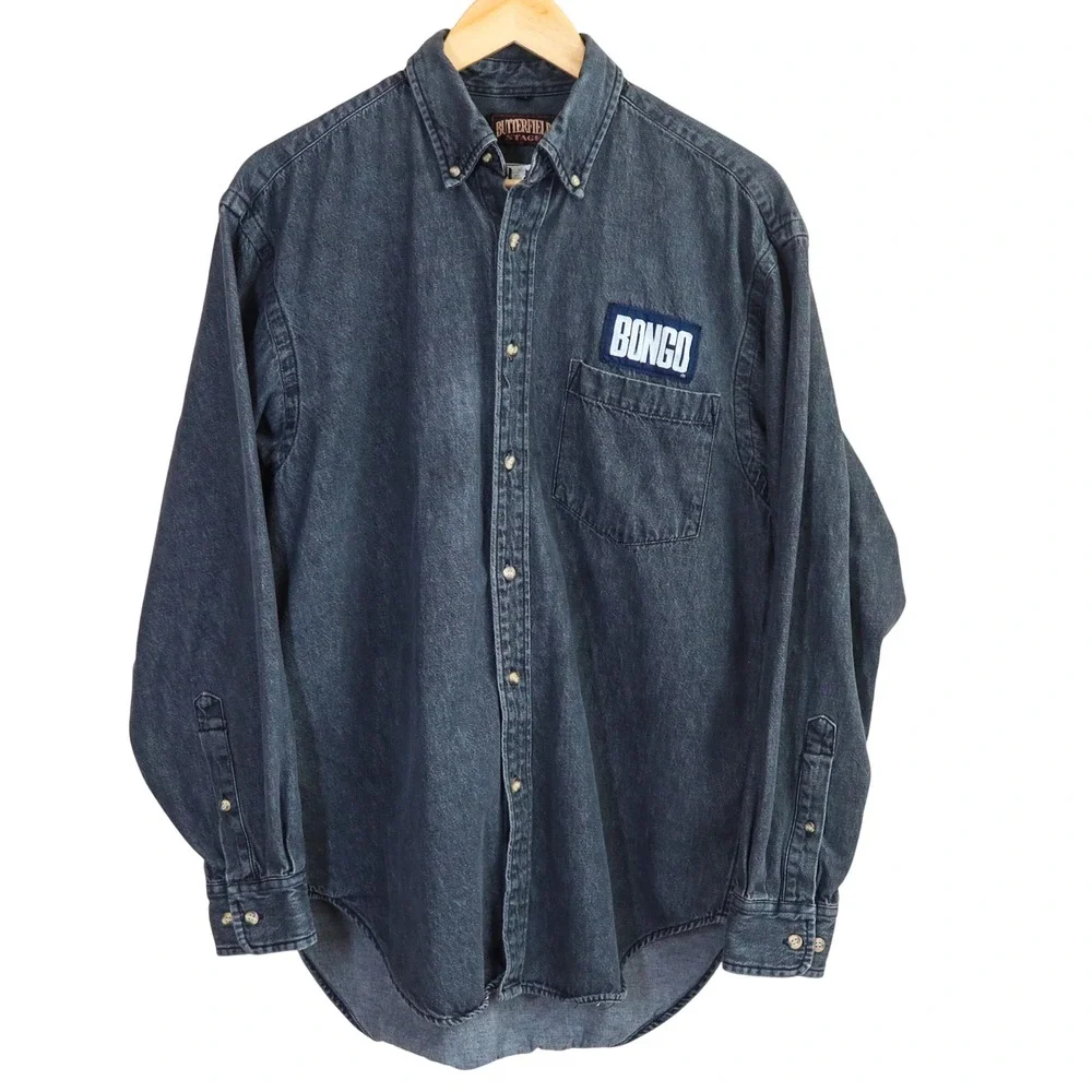 Vintage 90s Pepsi Brew Crew Denim Shirt M‎ Workwear Bowling Promo Patch